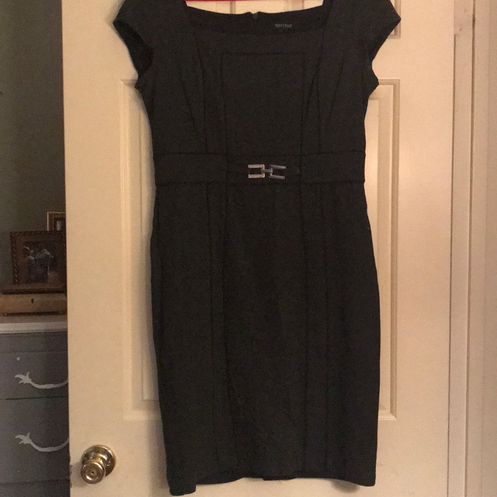 White House Black Market Gray and Black Dress